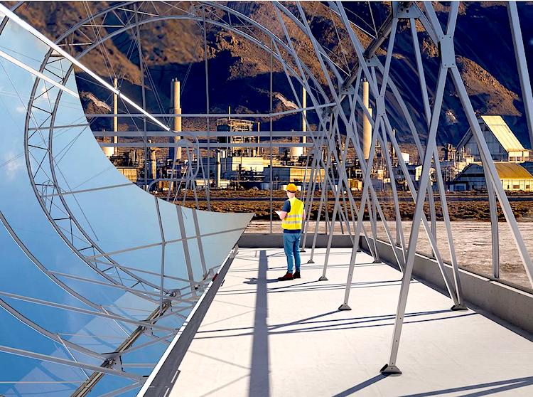 Solar collector for California mine from GlassPoint under construction