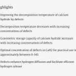Published at the Journal for Energy Storage – Improving the thermal energy storage performance of calcium hydride via vacancy defects for next-generation concentrating solar power