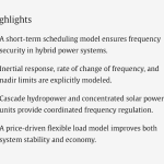 Published at Energy Conversion and Management – Short-term optimal scheduling of a cascade hydropower-wind-photovoltaic-concentrated solar power hybrid power system considering dynamic frequency security constraints and flexible load response